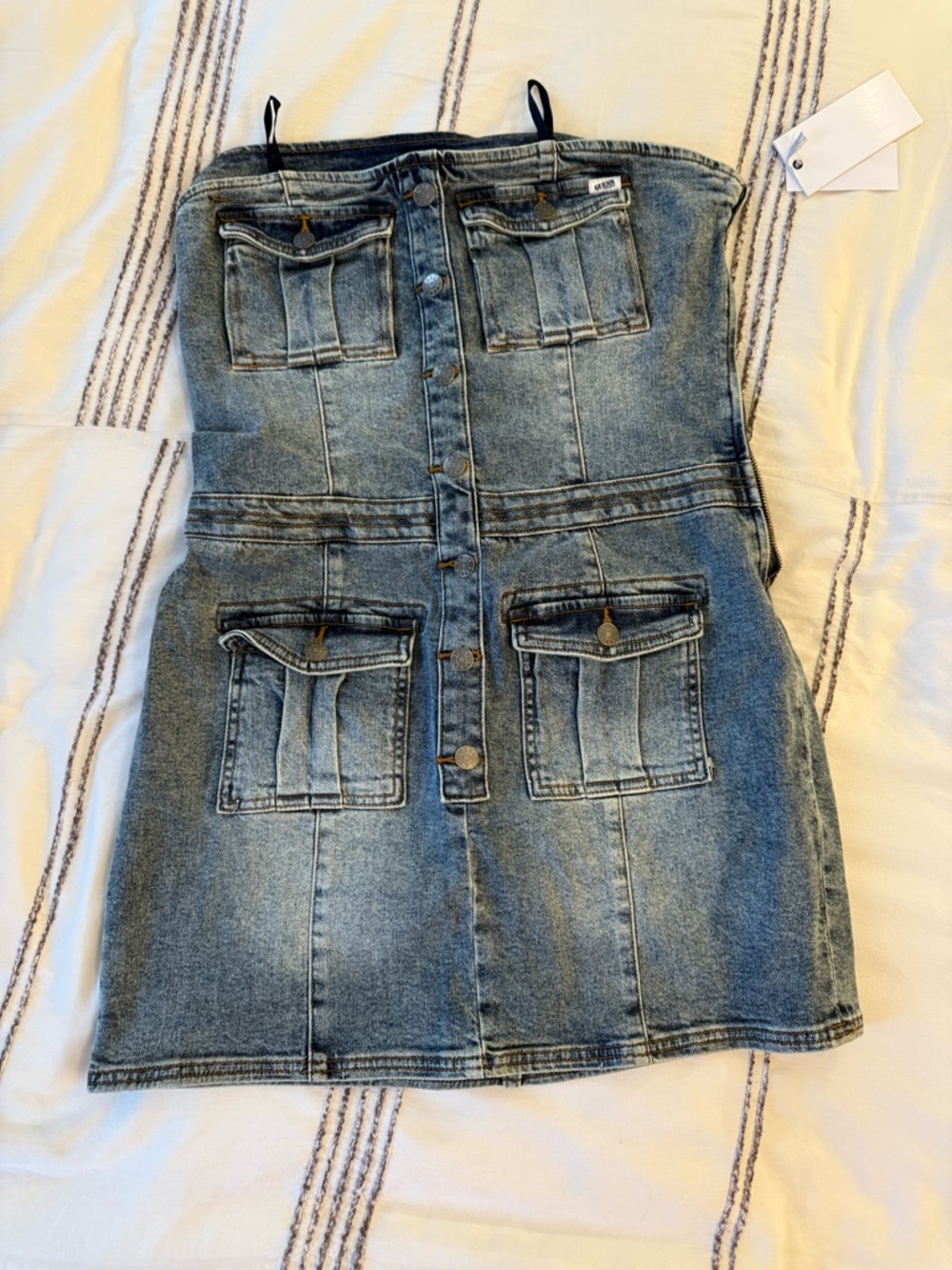NWT Guess Denim Mini Dress in Light Blue